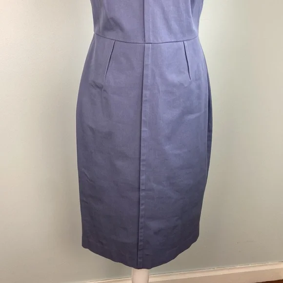 - NWOT Banana Republic Sloan Steel Smokey Blue Stretch Sheath Dress Size 12 - Picture 5 of 10